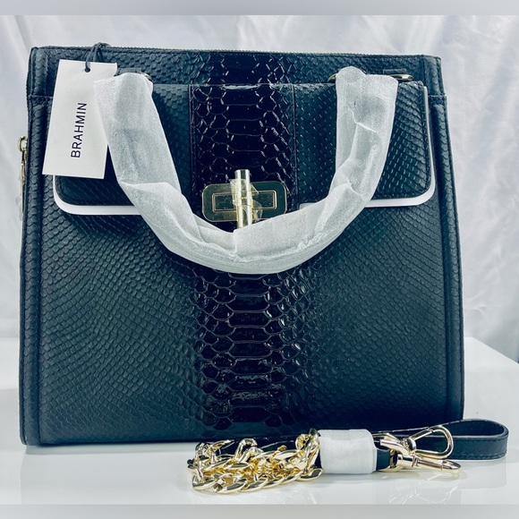 BRAHMIN Harkness Caroline Satchel Black - Picture 3 of 6